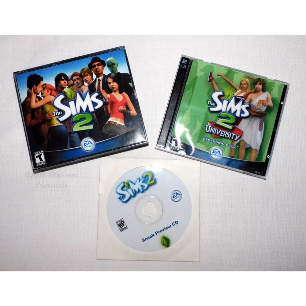 The Sims 2 & Sims 2 University Expansion Pack PC CD-ROM + Sneak Preview CD